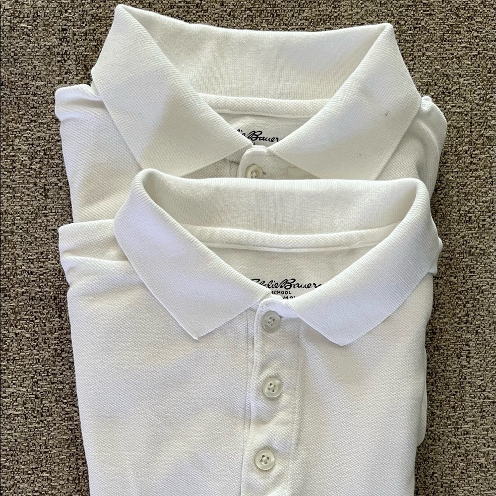 Boys Eddie Bauer white Polo (2)